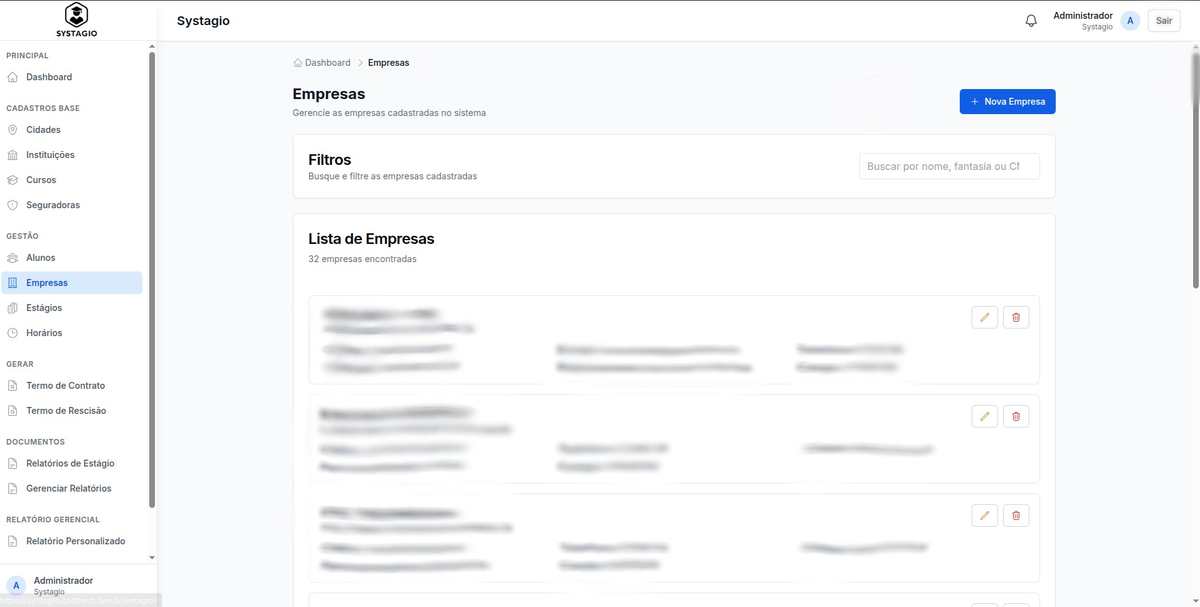 Systagio — empresas conveniadas