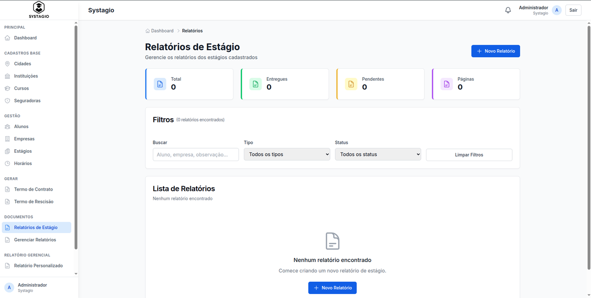 Systagio — relatório